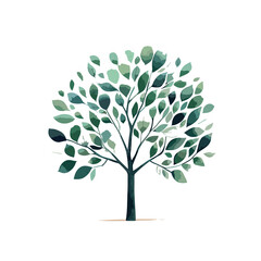 Fototapeta premium Green tree, TShirt Design , graphic design, Generative Ai