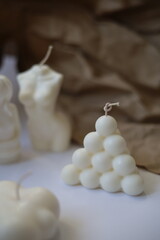 Pyramid shape wax candle