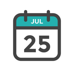 July 25 Calendar Day or Calender Date for Deadlines or Appointment