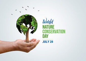 World Nature Conservation Day concept 3d design. Happy nature Conservation day. Nature maintenance...
