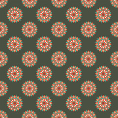 Seamless pattern with mandala ornament.