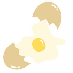 Fried egg. Breaking chicken egg.