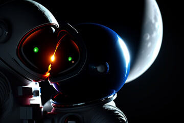 astronauts, love, moon, space, Generative Ai