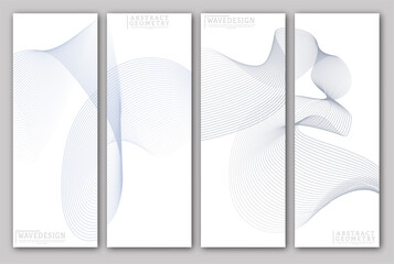 Monochrome wave on a light background. A set of templates for creative design. Layout of the cover, banner, brochure, poster, advertising, corporate design and interior paintings