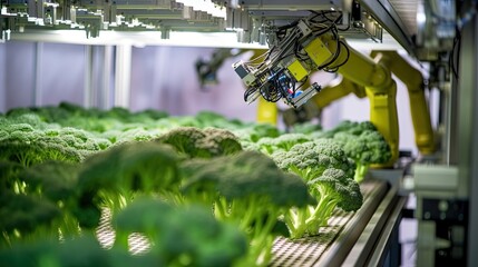 Robot arm on smart greenhouse