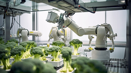 Robot arm on smart greenhouse