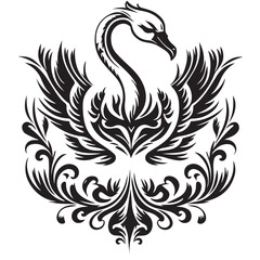 Swan vector silhouette illustration on a white background