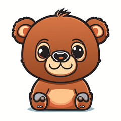cute bear, vector illustration cartoon