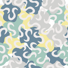 Vector multicolor seamless pattern from blots. Free form abstract spots. Design for textile, wallpaper, wrapping paper