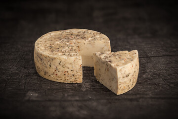 Rustic Parmesan Cheese: Parmesan Cheese on a Wooden Background