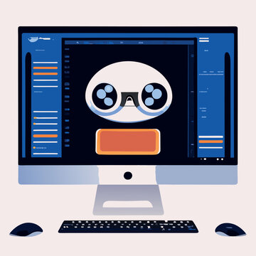 in computer display series of javascript code was testing, vector illustration cartoon