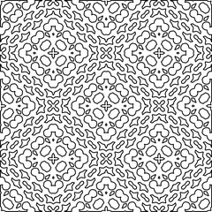 Stylish texture with figures from lines. Abstract geometric black and white pattern for web page, textures, card, poster, fabric, textile. Monochrome graphic repeating design. 