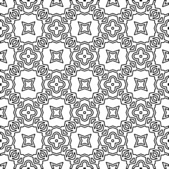 Stylish texture with figures from lines. Abstract geometric black and white pattern for web page, textures, card, poster, fabric, textile. Monochrome graphic repeating design. 