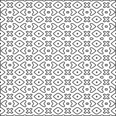 Stylish texture with figures from lines. Abstract geometric black and white pattern for web page, textures, card, poster, fabric, textile. Monochrome graphic repeating design. 