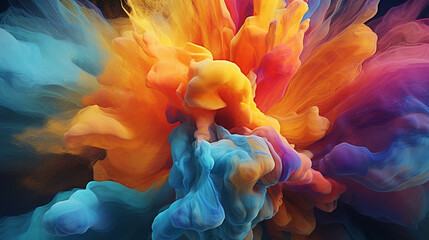 Obraz premium The vibrant and chaotic dance of various paint splashes, capturing the essence of creativity and artistic freedom. Generative AI