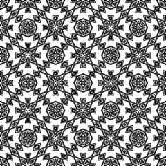 Stylish texture with figures from lines. Abstract geometric black and white pattern for web page, textures, card, poster, fabric, textile. Monochrome graphic repeating design. 