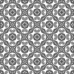 Texture with figures from lines. Black and white pattern for web page, textures, card, poster, fabric, textile. Monochrome graphic repeating design. 