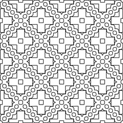 Texture with figures from lines. Black and white pattern for web page, textures, card, poster, fabric, textile. Monochrome graphic repeating design. 