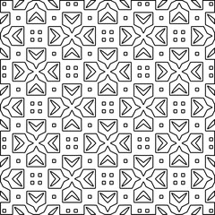 Texture with figures from lines. Black and white pattern for web page, textures, card, poster, fabric, textile. Monochrome graphic repeating design. 