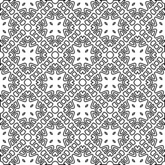 Texture with figures from lines. Black and white pattern for web page, textures, card, poster, fabric, textile. Monochrome graphic repeating design. 