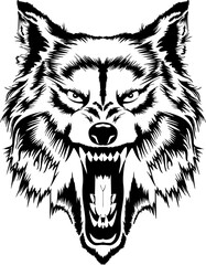 wolf head vector