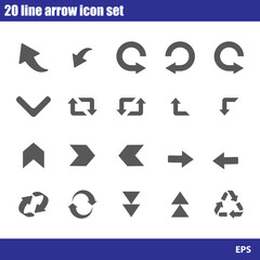 vector 20 line arrow icon set