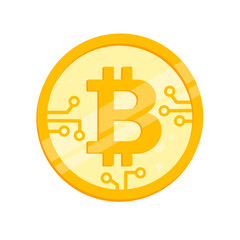 Bitcoin vector icon, sign of modern cryptocurrancy isolated