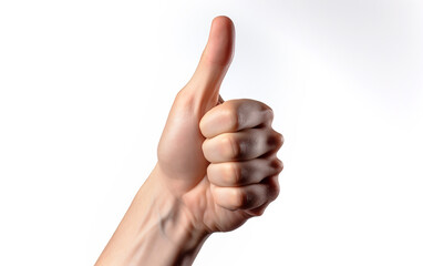 OK Hand, a hand making the thumbs up, ultra sharp, isolated, white background  Generative AI