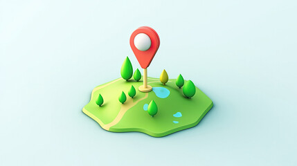 location mac icon on green place 3 d render