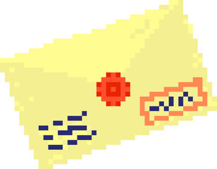 Obraz premium letter messenger pixel art vector illustration