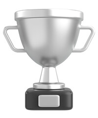 3D silver cup. Gold cup. 3D illustration.