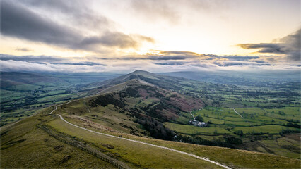 mountains in the morning. Peak District mam tor