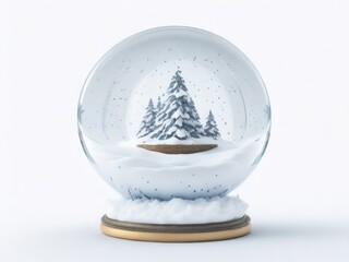 Snow globe on white background. Generative AI
