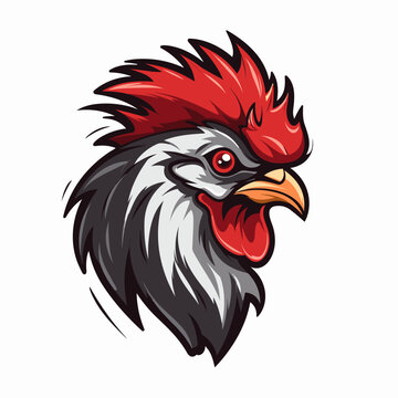 Esport vector logo rooster, rooster icon, rooster head, vector, sticker