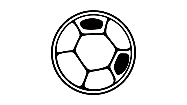 Soccer or football ball outline flat icon, isolated on white background. Eps file available,Generative Ai