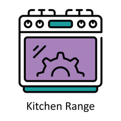 Kitchen Range Filled Outline Icon Design illustration. Home Repair And Maintenance Symbol on White background EPS 10 File