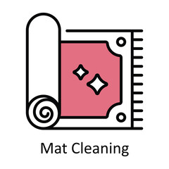 Mat Cleaning Filled Outline Icon Design illustration. Home Repair And Maintenance Symbol on White background EPS 10 File