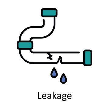 Leakage Filled Outline Icon Design illustration. Home Repair And Maintenance Symbol on White background EPS 10 File