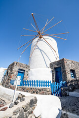 Old windmill in Oia, Santorini, Greece