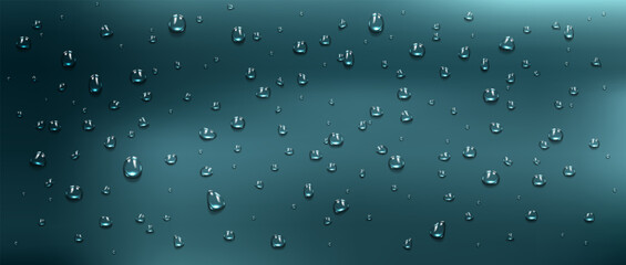 Drops on blue window concept