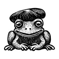 frog wearing french beret sketch
