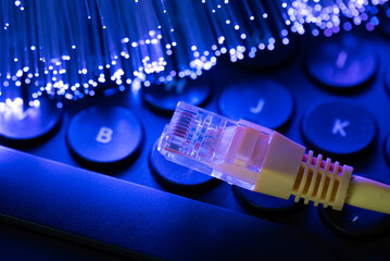Internet cable, fiber optics concept