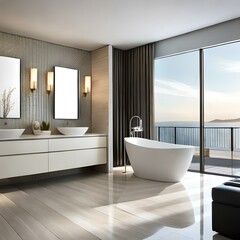 modern bathroom interiorgenerated by AI technology 