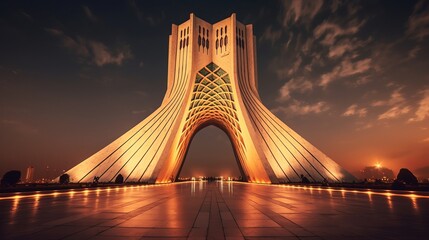 Azadi Tower in Teheran, Iran Generative AI
