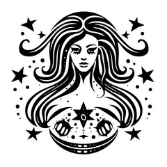 Girl woman Zodiac Virgo horoscope astrology twelve metaphysical sectors