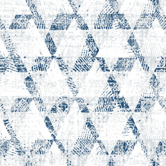 Grey french linen vector texture seamless border pattern. Brush stroke grunge woven abstract banner background. Country farmhouse style textile. Irregular distressed marks ribbon trim in gray blue.