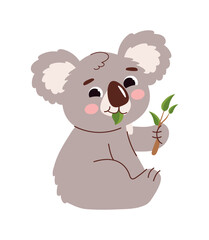Cute koala sticker concept