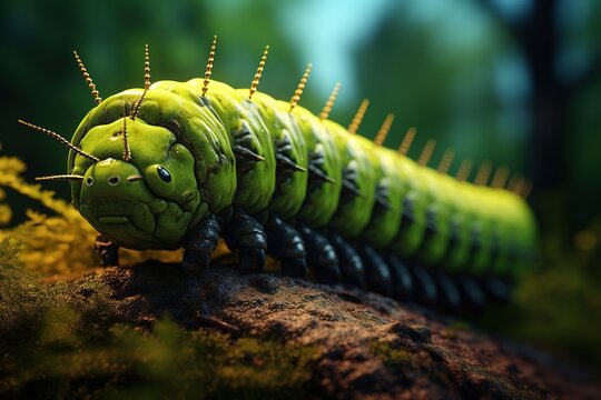 inchworm in nature.