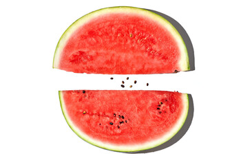 Fresh sliced watermelon on white background