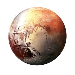 Fototapeta premium Pluto dwarf planet isolated on transparent background cutout. High resolution.